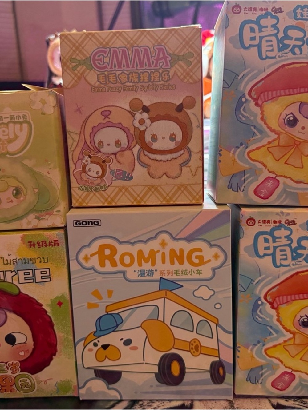 Bundle of 6 ROMING Cute Dog Bus Kids Toy - White & Yellow